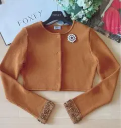 FOXEY 袖口ビジューカーディガン 38 Rene フォクシー