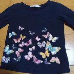 H&M 蝶のプリント Tシャツ 110/116