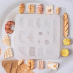 C0276シリコンモールド　ミニチュアフード　パン　スイーツ　立体型　食玩