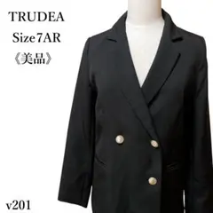 【美品】TRUDEA ダブルブレスト テーラードジャケット 背抜き 金釦 7AR