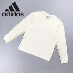 美品 adidas クルーネックロングスリーブTシャツ 白 サイズM*BD827