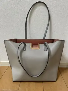 オフィス　A4 キャンパス　ポケットチャック付き グレー トートバッグ