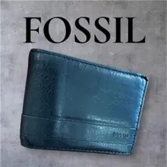 フォッシル　FOSSIL ブラック 三つ折り財布　パスケース　収納　高級