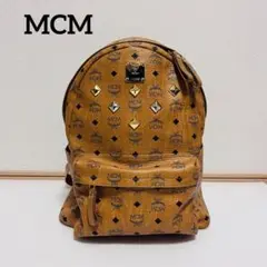 【美品】MCM スタッズ レザー バッグ リュック