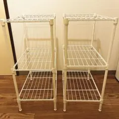 スチールラック(LT 幅45cm 2段 ホワイト)　２セット