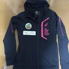 一度着用　アシックス　裏起毛　ジャージ　ジャケット　レディースL