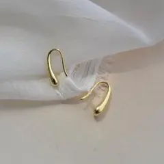 訳あり フープピアス ティアドロップ ゴールドのみ 高級感!