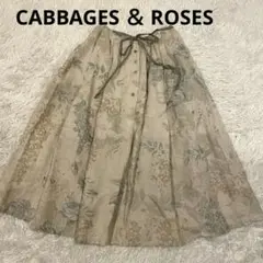 日本製　CABBAGES ＆ ROSES リネン100% 花柄　　洗える　フレア