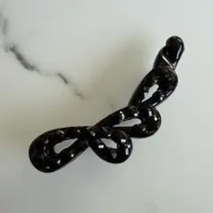 バナナクリップ ヘアクリップ ヘアアクセサリー ブラック 黒 ストーン キラキラ