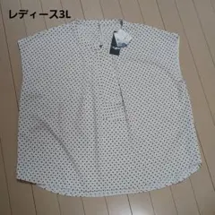即購入◎】　AOKI　シャツ　ブラウス　フレンチスリーブ　3L　ホワイト　半袖