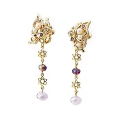 ANNA SUI イヤリング 蝶 パール ゴールド 2wayイヤリング 新品