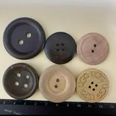 ビッグボタン　6種　ミックス　セット　 1セットのみ　新品未使用