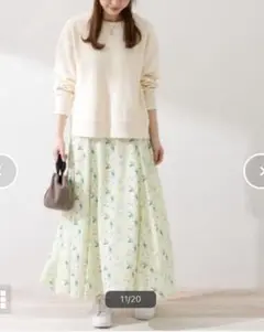 美品　SONNY LABEL ペイントフラワープリントスカート 定価8,690円