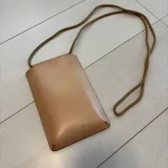 無印良品　イタリア産ヌメ革　ミニサコッシュ