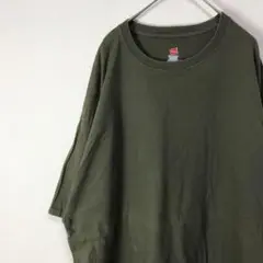 USA購入 ヘインズ hanes 無地 カーキ オーバーサイズ Tシャツ