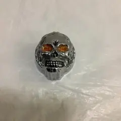 6989⑦スカルデザイン 装飾品　ノブ　オレンジ