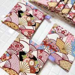 扇 ふっくら コースター 10枚セット 大量 シェア ハンドメイド