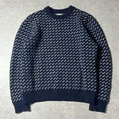 LL BEAN ウール バーズアイニット ネイビー XL