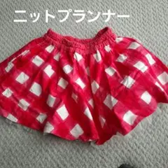 【美品】ニットプランナー 赤白ダイヤモンド模様スカート
