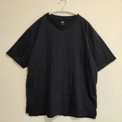 ユニクロ リラックスフィットVネックTシャツ M 黒