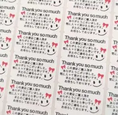 A-21 サンキューシール　リボン柄にこちゃん　ありがとうシール