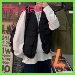 【残り数量1!】ミリタリーベスト L 黒 男女兼用 多機能ベスト 2