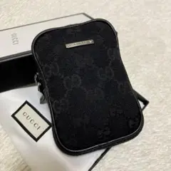 箱付✨美品✨グッチ シガレットケース 化粧ポーチ GGキャンバス ブラック 黒