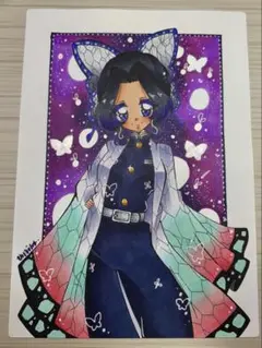 【手描きイラスト】胡蝶しのぶ ファンアート イラスト 1枚