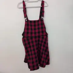 3050 赤と黒のチェック柄サロペット