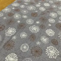 花火柄　プリント パープル　シーチング　生地 108cm×45cm