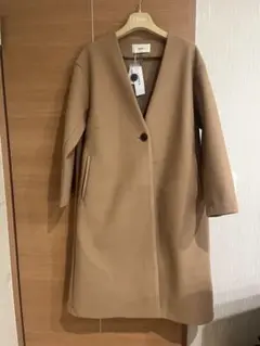 OMNES ★ストレッチ　メルトン ノーカラーコート　未使用