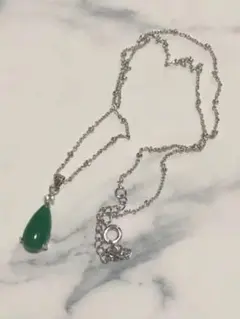 翡翠風 銀色 ネックレス Used ヴィンテージ