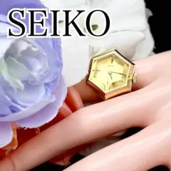 希少　稼動　腕時計　SEIKO セイコー　リングウォッチ　ゴールド　J05
