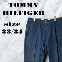 S【ヴィンテージ】TOMMY HILFIGER スラックス ネイビー 33/34