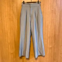 【elgna】エルガナ ワイドパンツ 裏地あり グレー 36／ Sサイズ