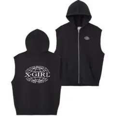 X-GIRL WORLD LOGO ZIP UP SWEAT VEST