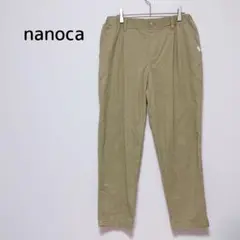 【ナノカ】九分丈チノパン L ベージュ ワンタック 後ろウエストゴム 夏用