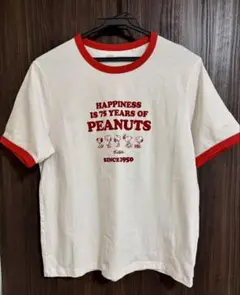 【ユニクロUT】PEANUTS75周年Tシャツ ホワイト/レッド＊美品