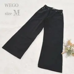 【ウィゴー】WEGO メンズ ワイドパンツ シンプルブラック 綿100% M