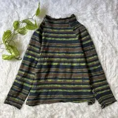 【GIANNI LO GIUDICE】 長袖Tシャツ (XL) ボーダー ウール