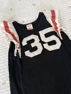 双子可♡denim dungaree ナンバリング ワンピース
