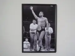 A4 額付き ポスター アントニオ猪木 プロレス 坂口征二 リング