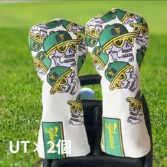 ゴルフ ヘッドカバー ユーティリティ用 2個セット ドクロ柄 BLENDED