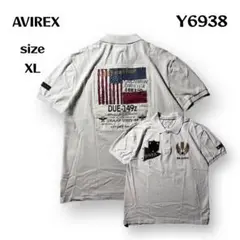 【即購入OK】タグ付き AVIREX 半袖ポロシャツ　サイズXL アイボリー