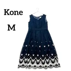 【Kone】上品ノースリーブワンピース　M　ブラック　黒　オフィス　セレモニー