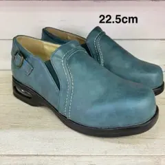45 MARIKA 新品 レザー風 スリッポン 5E　22.5cm ブルー