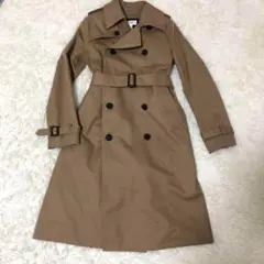 美品 HYKE トレンチコート ライナー付 ベージュ Mサイズ ロゴ入りボタン
