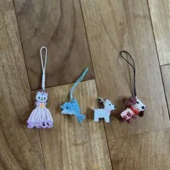 ビーズストラップ動物4点セット