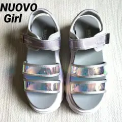 NUOVO Girl サンダル シルバー×グレー 21cm