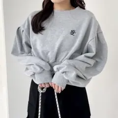 Heather クロップドロゴ裏毛スウェット